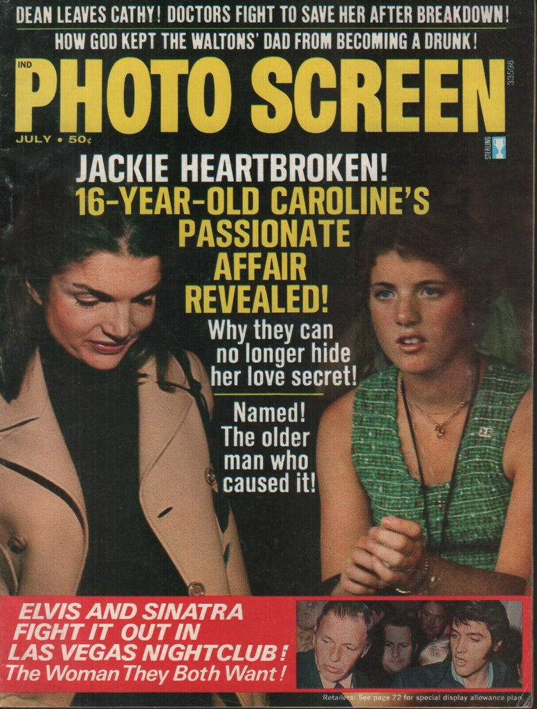 Photo Screen July 1974 Jackie Caroline Kennedy Elvis Presley 072219AME