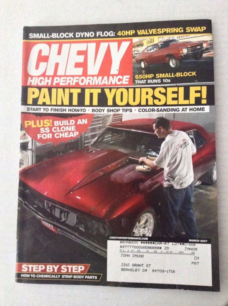 Chevy High Performance Magazine Paint It Yourself March 2007 031417NONRH