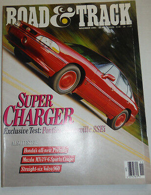 Road & Track Magazine Pontiac Bonneville SSEi November 1991 NO ML 012115R