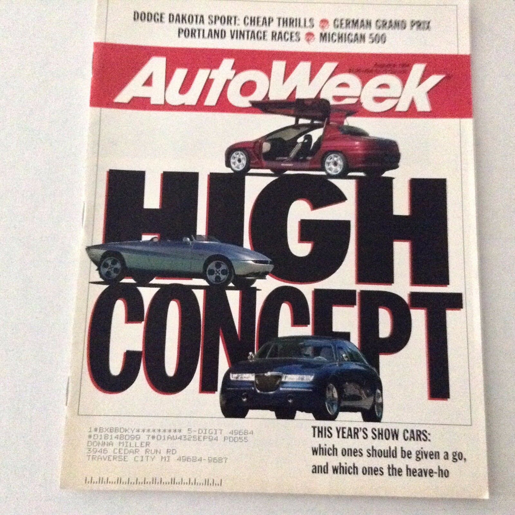 AutoWeek Magazine This Year's show Cars August 8, 1994 061417nonrh2