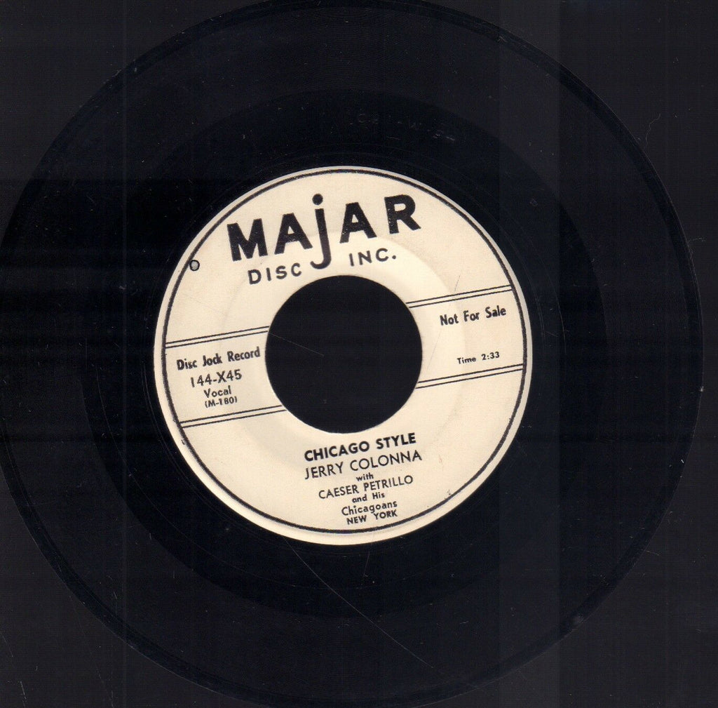 Jerry Colonna & The Three Lovers Majar Disc Inc WLP 45 RPM Vinyl 45AME