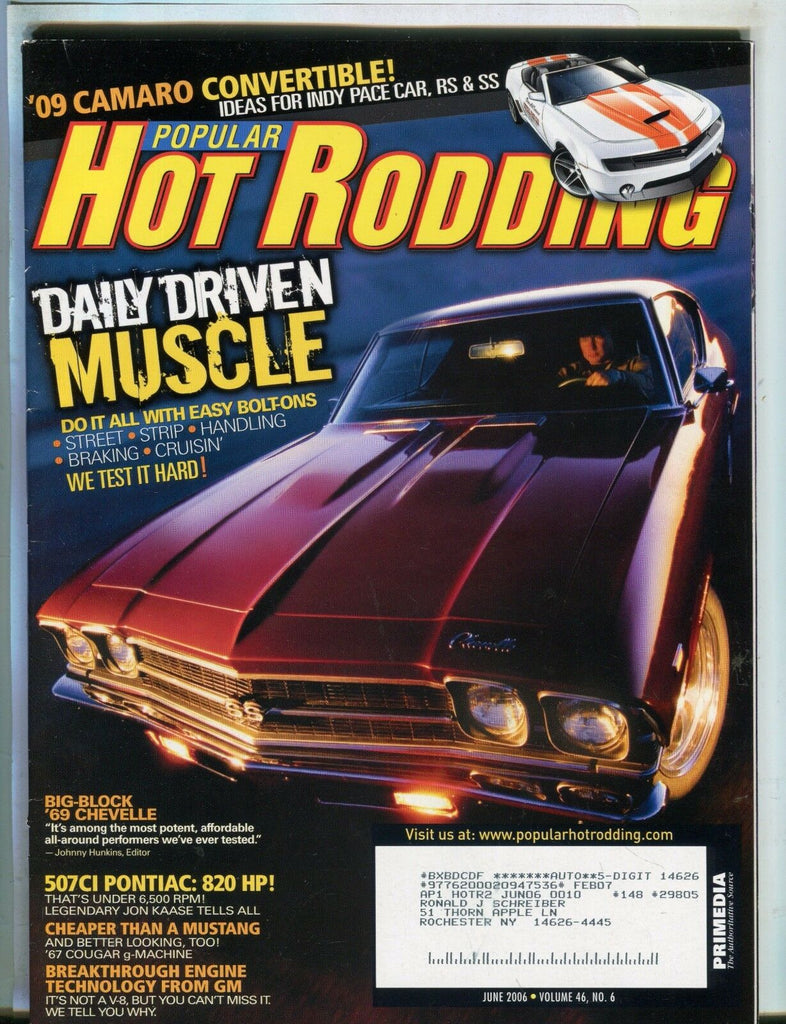 Popular Hot Rodding Magazine June 2006 '09 Camaro EX w/ML 050417nonjhe