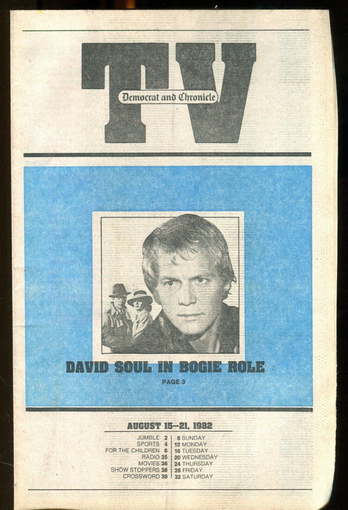 TV Democrat & Chronicle Aug. 15-21 1982 David Soul EX 022117nonjhe