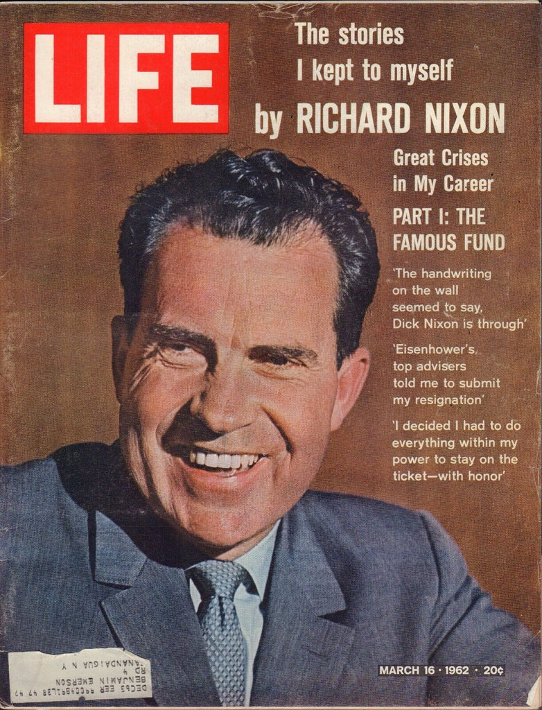 Life March 16 1962 Richard Nixon w/ML VG 100416DBE