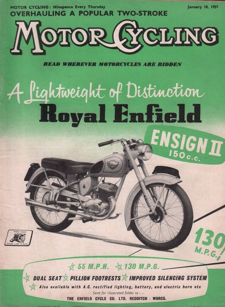 Motor Cycling January 10 1957 Royal Enfield Ensign 2 071717DBE