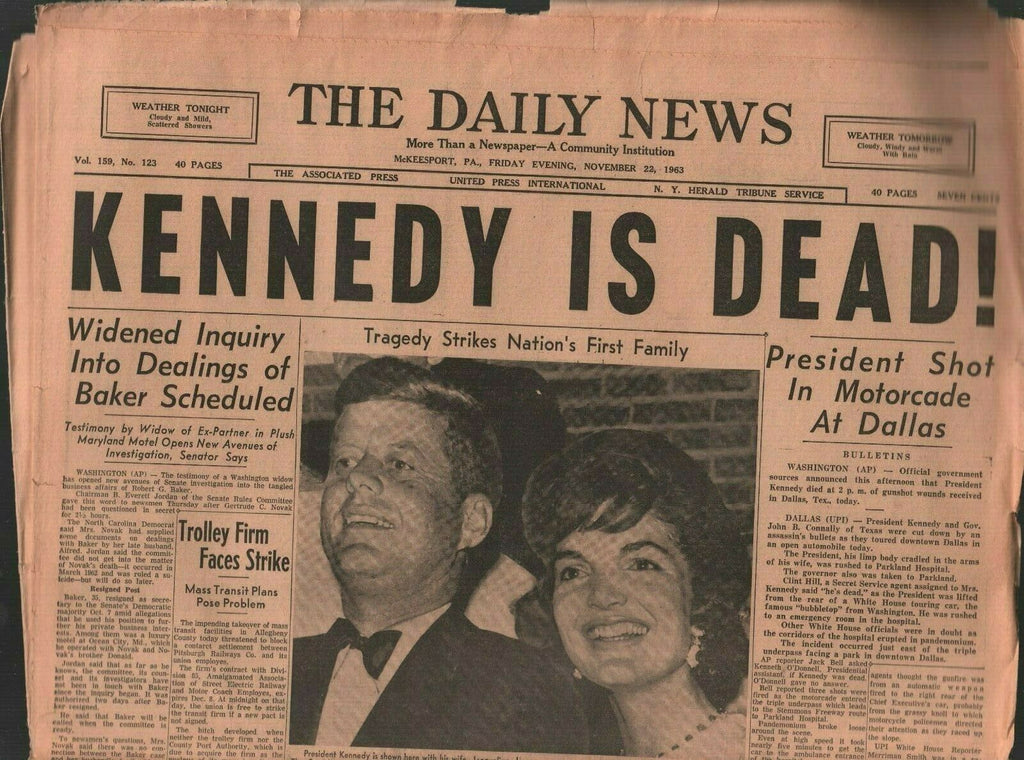 The Daily News November 22 1963 J F Kennedy Is Dead Headline 020320AME