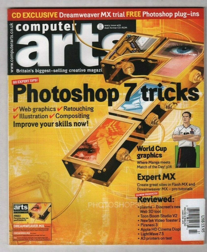 Computer Arts UK Mag Photoshop 7 Tricks World Cup Graphics July 2002 012420nonr