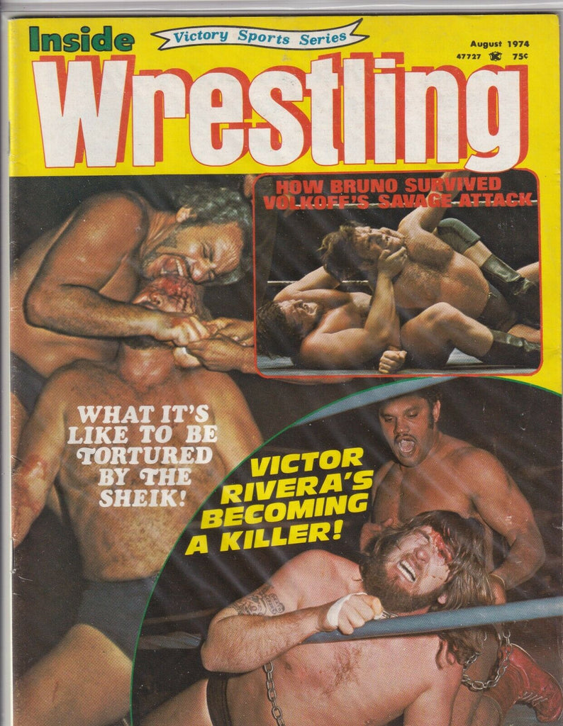 Inside Wrestling The Sheik Bruno Sammartino Volkoff August 1974 Blood 062219nonr