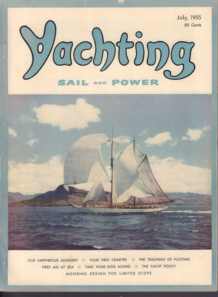 Yachting July 1955 Amphibious Auxiliary, Mooring Design for Scope 042017nonDBE