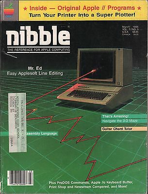 nibble magazine March 1986 Mr.Ed,AppleSoft w/ML VG 010416DBE