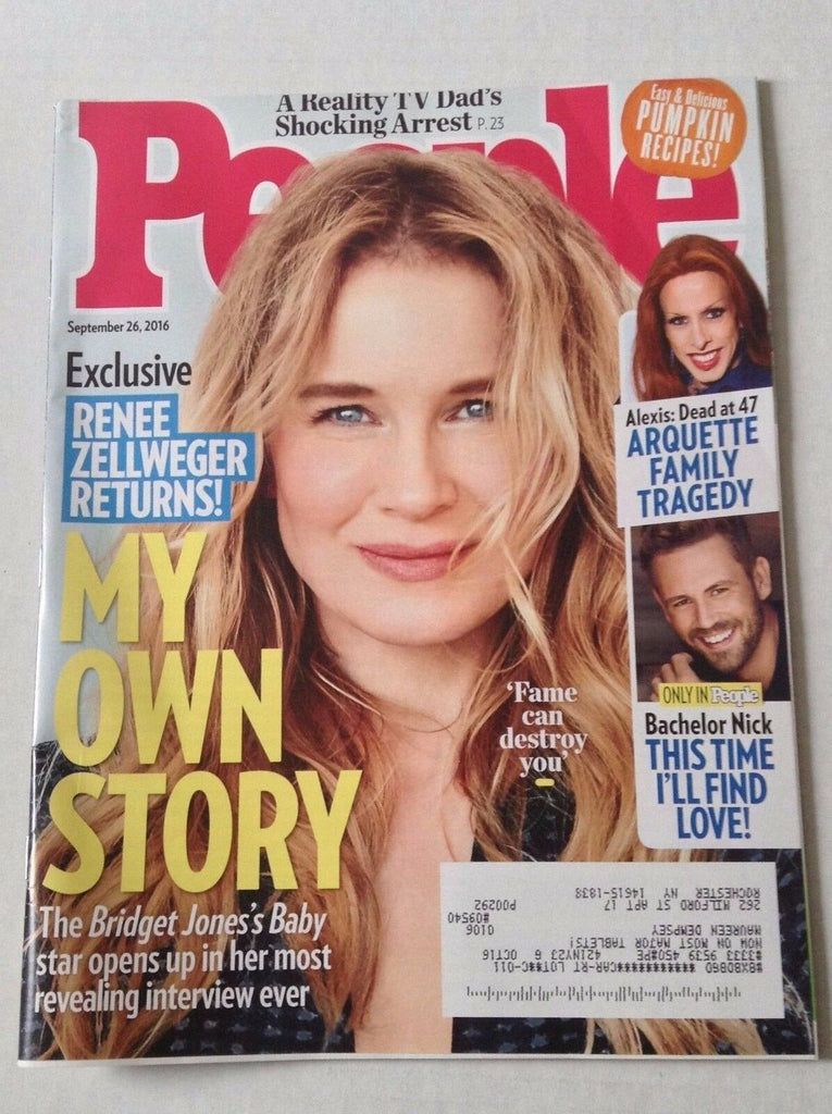 People Magazine Renee Zellweger Returns September 26, 2016 022917NONRH