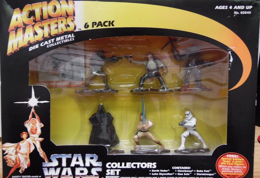 Action Masters Die Cast 6 pack Star Wars Collectors Set Fett, Vader 112217DBSW6