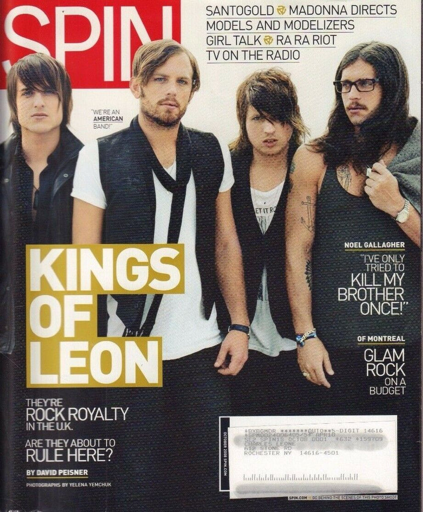 Spin October 2008 kings of Leon, Santogold w/ML 050217nonDBE