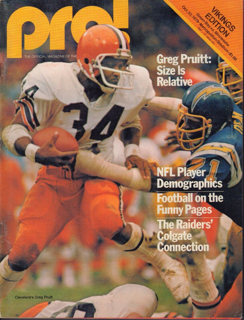 Pro! Magazine October 22 1978 Packers vs. Vikings Greg Pruitt 101917nonjhe