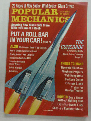 Popular Mechanics Magazine Roll Bars The Concorde NO ML March 1968 062015R