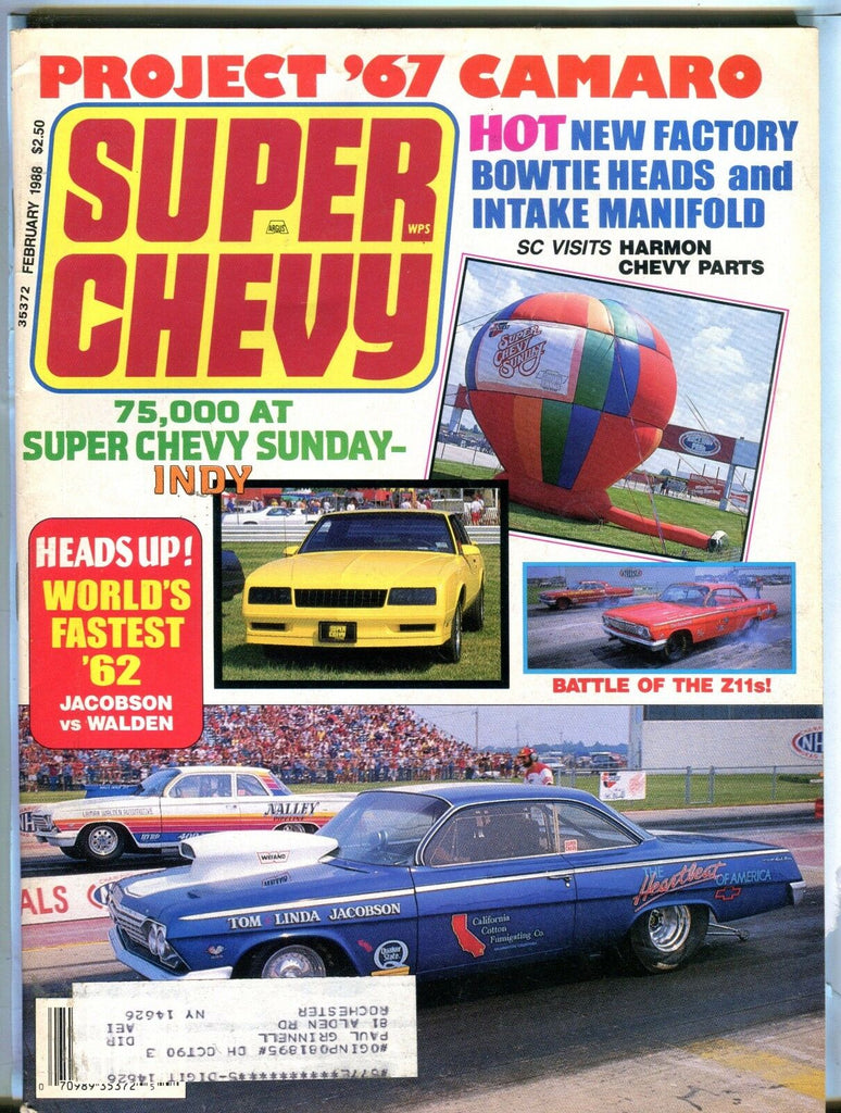 Super Chevy Magazine February 1988 '67 Camaro EX w/ML 031717nonjhe