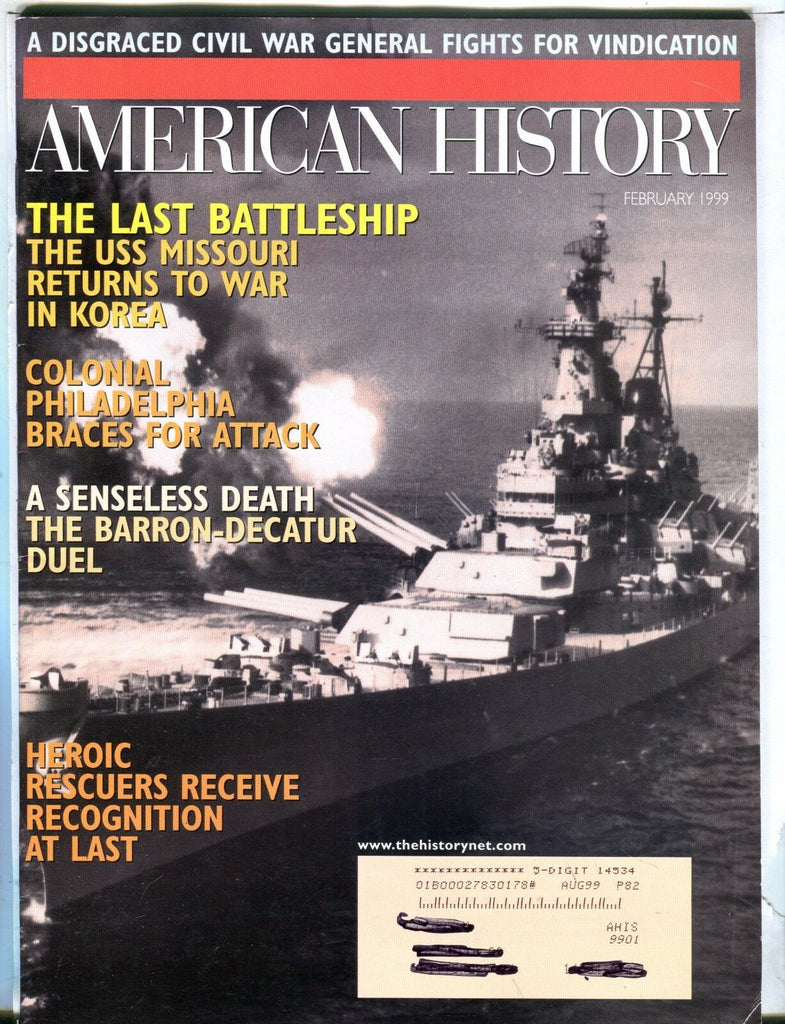 American History Magazine February 1999 USS Missouri EX w/ML 030717nonjhe