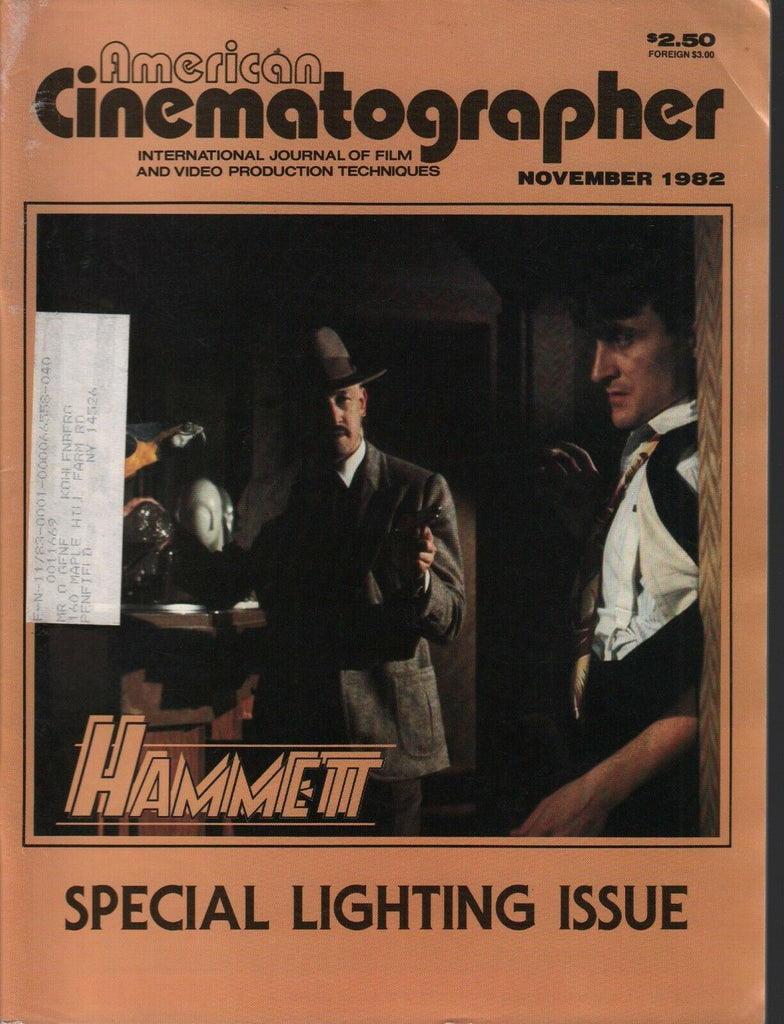 American Cinematographer November 1982 Hammett Special Lighting Issue 010420AME