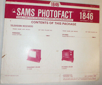 Sams Photofact Magazine Panasonic & Sylvania No.1846 September 1979 022515r