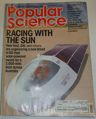 Popular Science Magazine Racing With The Sun Ford GM November 1987 100214R1
