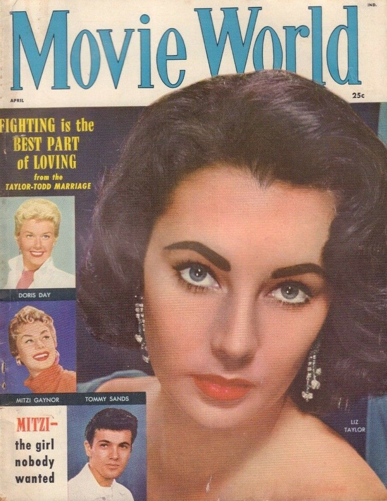 Movie World April 1958 Liz Taylor Doris Day Tommy Sands 013119DBE2