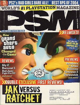 PSM November 2004 Jak Vs. Ratchet, Sly 2 w/ML VG 070816DBE2