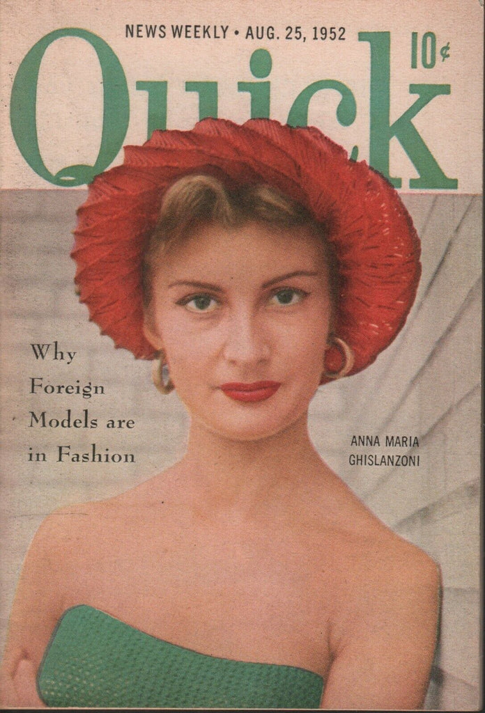 Quick News Weekly Aug 25 1952 Anna Maria Ghislanzoni Cheesecake Pin Up 070819AME
