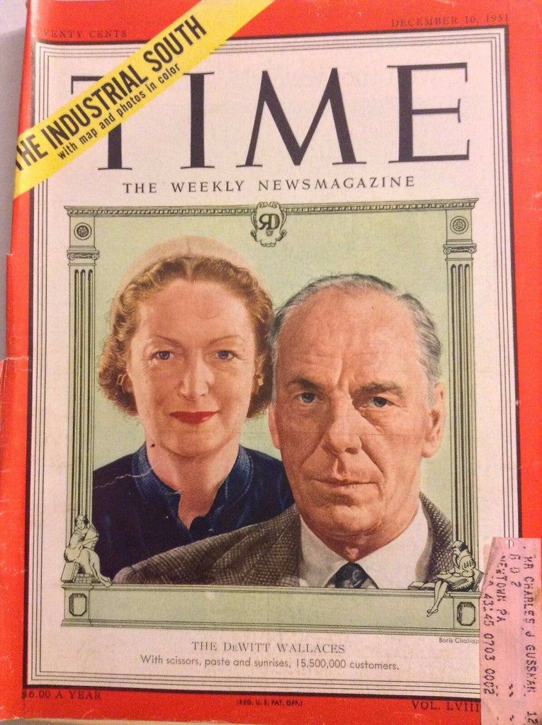 Time Magazine The DeWitt Wallaces December 10, 1951 091417nonrh2