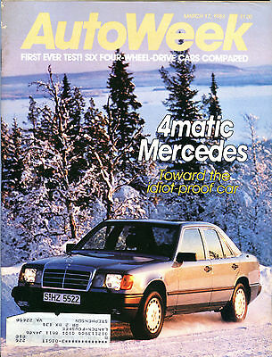 AutoWeek Magazine March 17 1986 4matic Mercedes EX 021916jhe