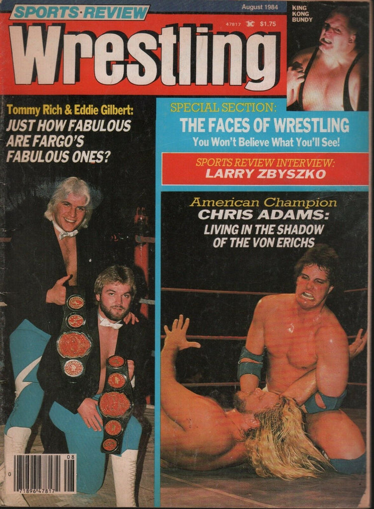 Sports Review Wrestling August 1984 Tommy Rich Eddie Gilbert 101518ame3