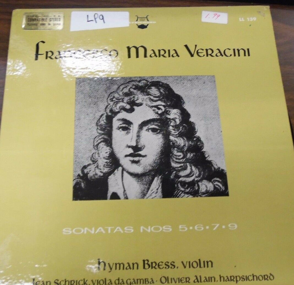 Fancesco Maria Veracini Sonatas Nos 5.6.7.9 33RPM LL139 092416LLE