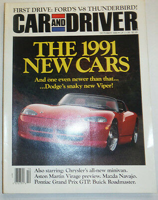 Car And Driver Magazine Dodge's Snaky New Viper October 1990 012115R