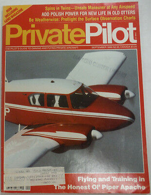 Private Pilot Magazine Piper Apache Flying September 1988 FAL 060515R2