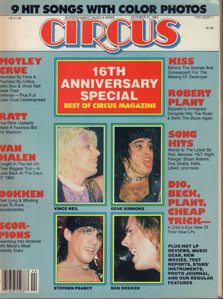 Circus October 31 1985 Motley Crue, Ratt, Van Halen 050317nonDBE