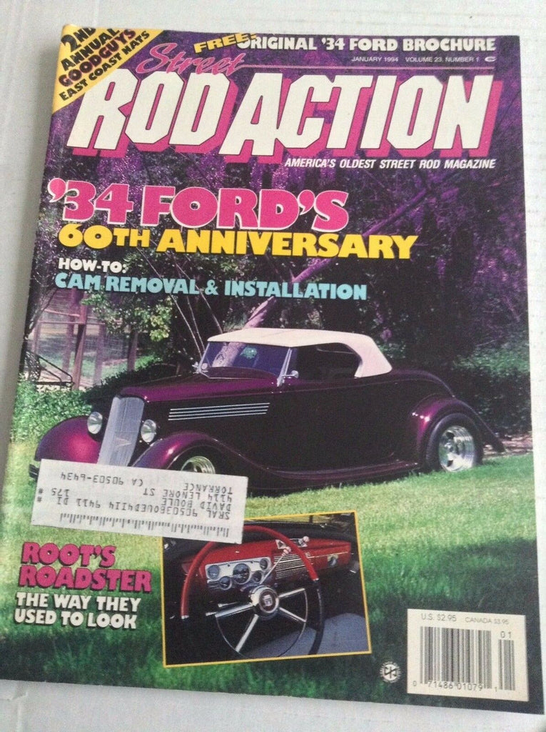Rod Action Magazine '34 Ford's 60th Anniversary January 1994 032417NONRH