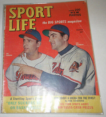 Sport Life Magazine Lou Boudreau & Joe Gordon March 1949 NO ML 072414R