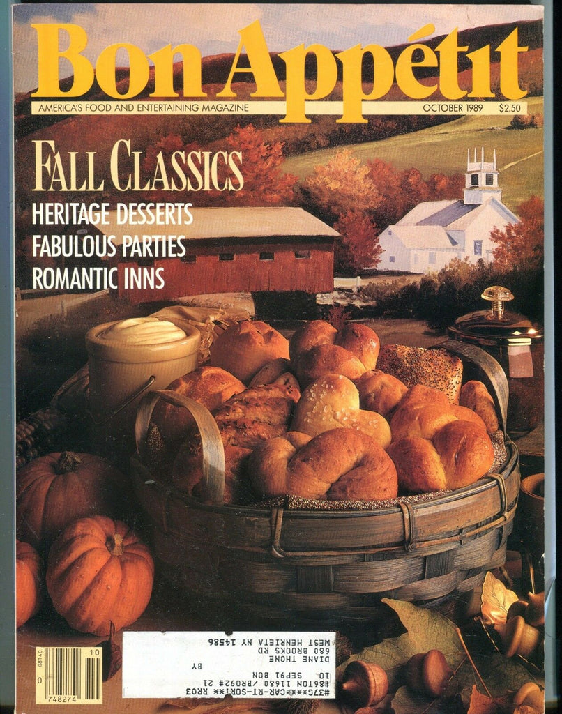 Bon Appetit Magazine October 1989 Fall Classics EX w/ML 022817nonjhe