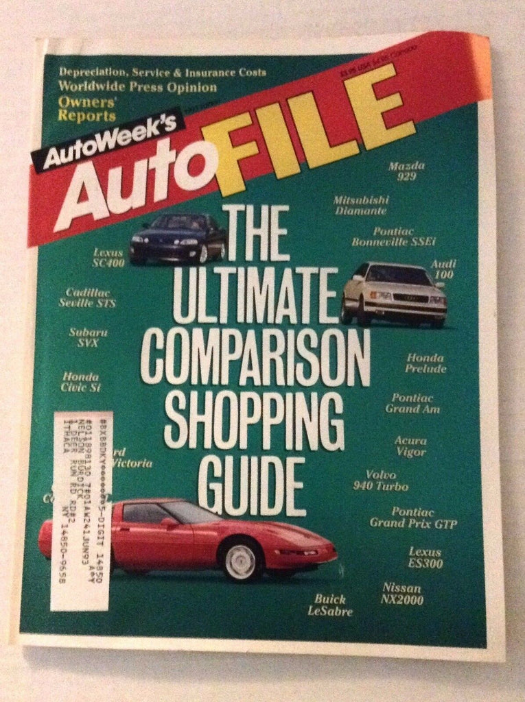 Autoweek Magazine Auto File Comparison Guide Mazda 929 1993 011717RH