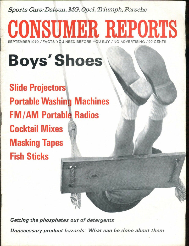 Consumer Reports Magazine September 1970 Boys' Shoes VGEX No ML 020617jhe