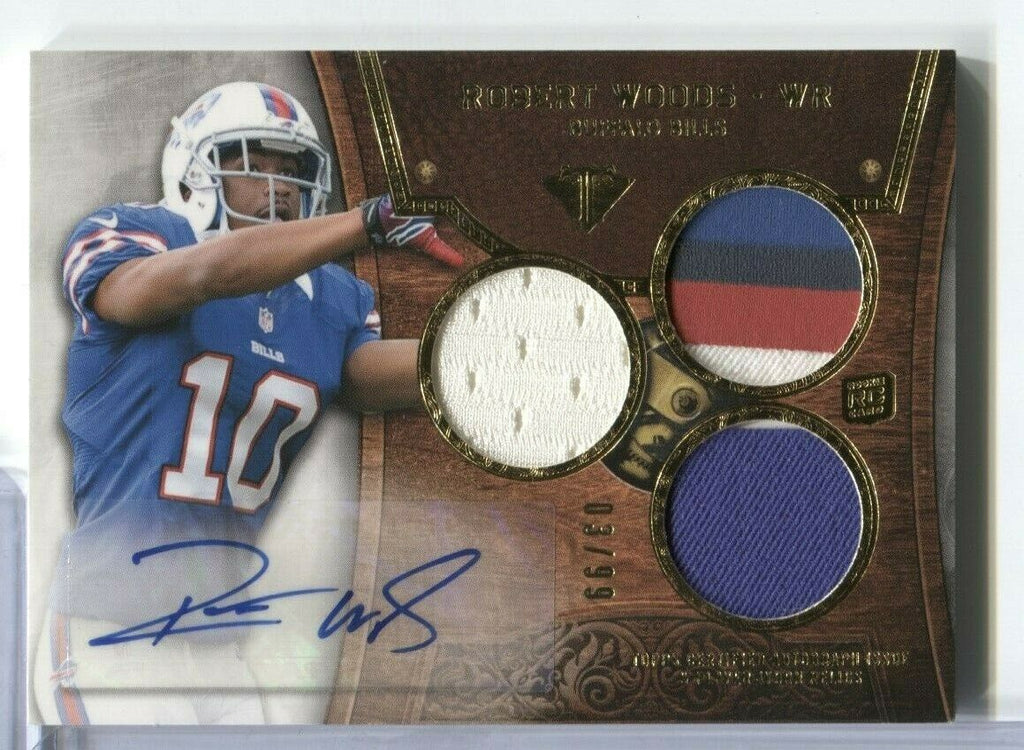 Robert Woods Bills RC Signature Jersey card 3/99 Topps #140 2013 100219DBCD2