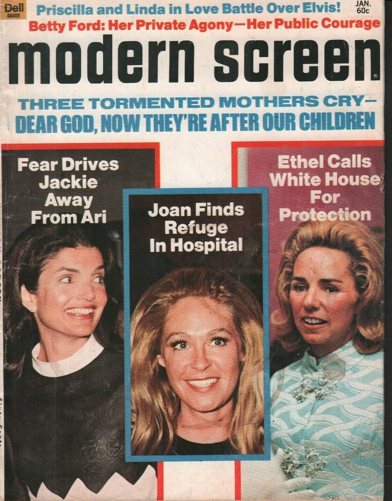 Modern Screen January 1975 Jackie Ethel Kennedy Priscilla Presley NOML 072219AME