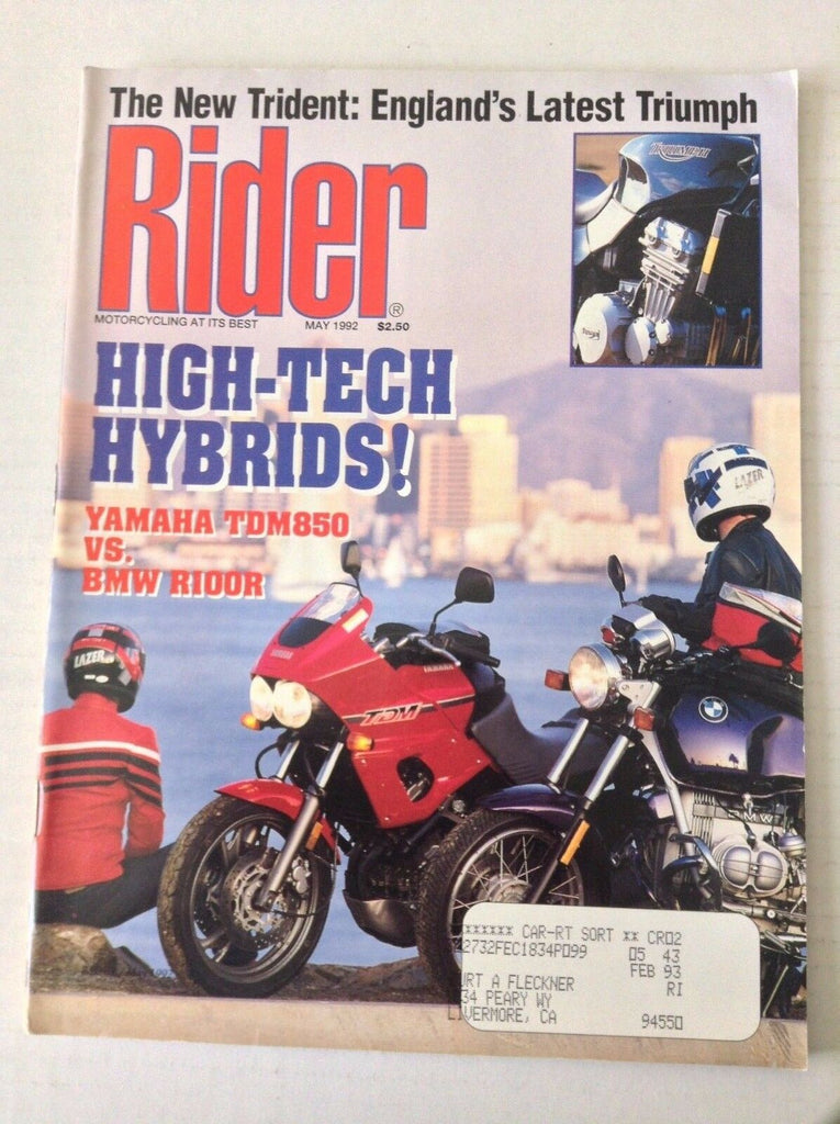 Rider Magazine Yamaha TDM850 BMW R100R May 1992 051117nonrh