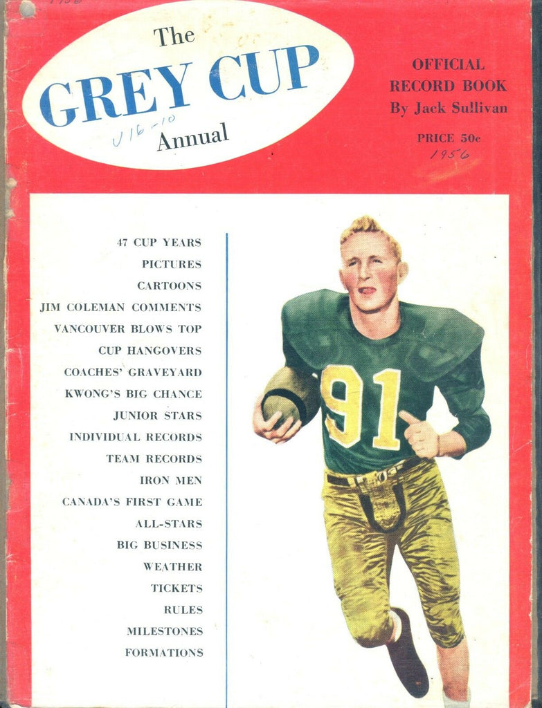 1956 The Grey Cup Annual Official Record Book VG 010417jhe