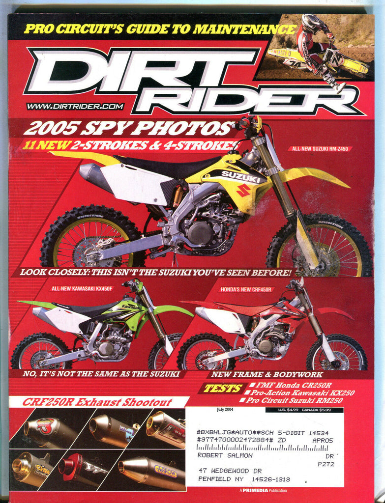 Dirt Rider Magazine July 2004 2005 Spy Photos EX w/ML 111816jhe