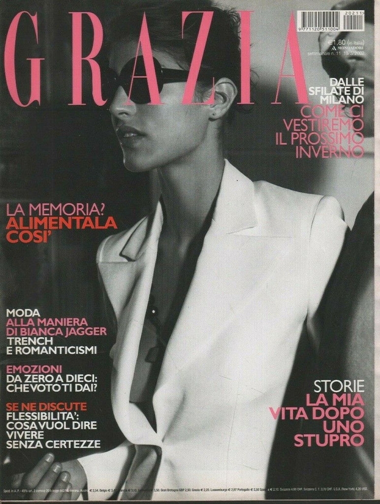 Grazia Italian Fashion Magazine 19/3/2002 Damon Heath Bianca Jagger 052819DBE