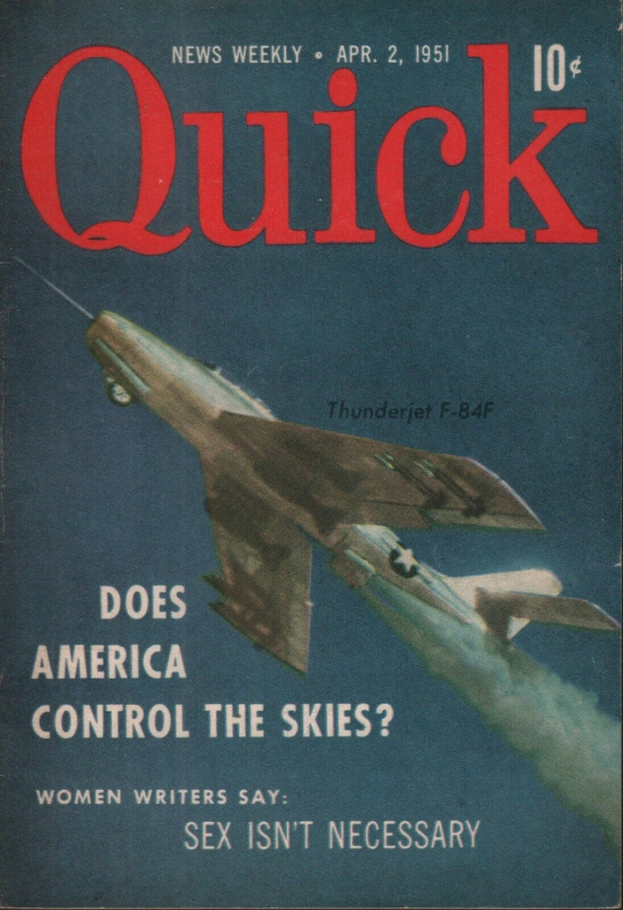 Quick News Weekly April 2 1951 Thunderjet F-84F Cheesecake Pin Up 070819AME