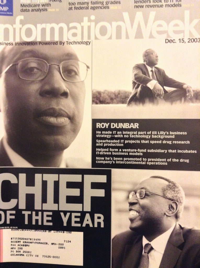 Information Week Magazine Chief Of The Year Roy Dunbar December 2003 051018nonrh