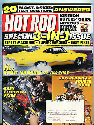Hot Rod Magazine August 1995 Street Machines Superchargers EX 032116jhe