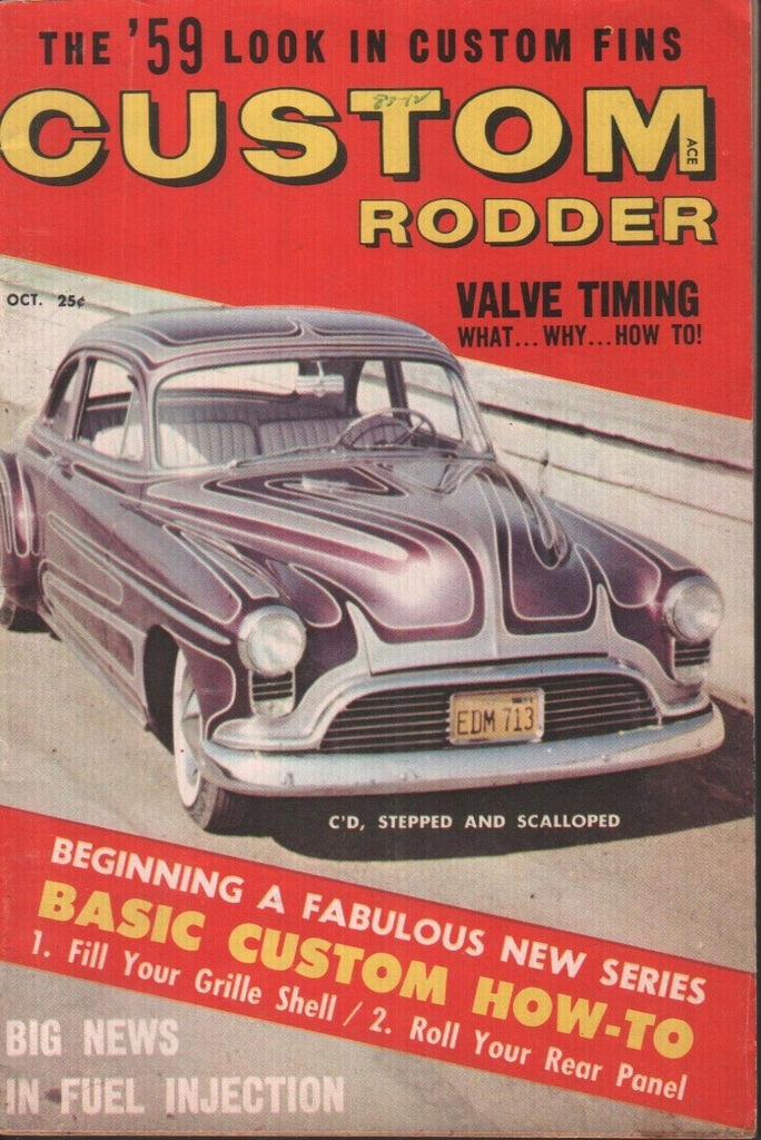 Custom Rodder Vintage Magazine October 1958 C'D Stepped Scalloped 121518AME