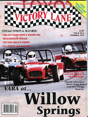 Victory Lane Magazine February 1993 VARA at Willow Springs EX 012916jhe